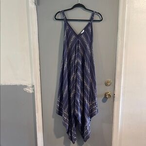 Japna Navy Blue Sleeveless Handkerchief Lagenlook‎ Jumpsuit Size Small